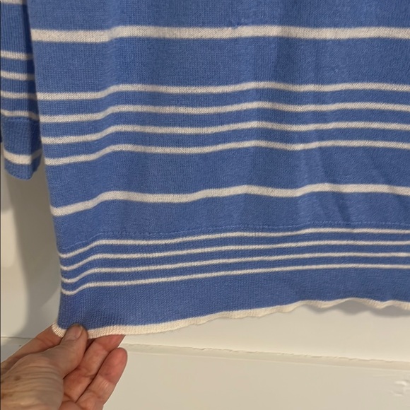 J. Crew Sky Blue and Cream Cashmere Striped Sweater - Picture 5 of 5